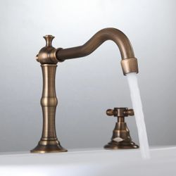 Chester Traditional Double Handle Bathroom Widespread Sink Faucet Victorian Spout