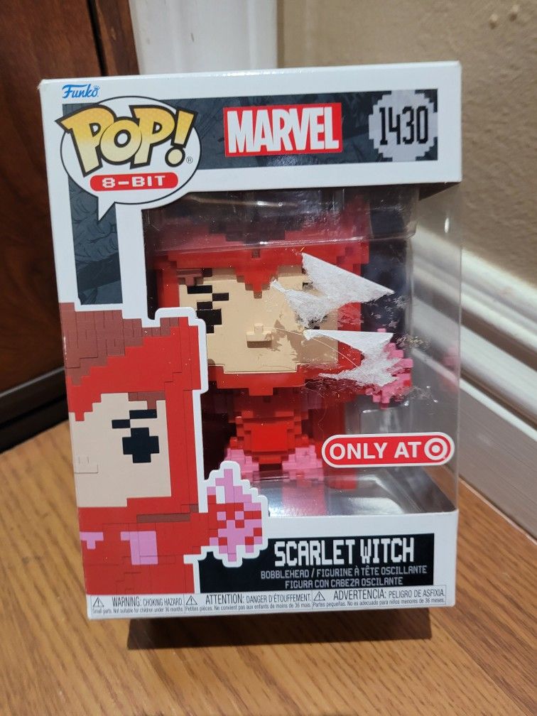 FUNKO POP! MARVEL SCARLET WITCH! BRAND NEW IN BOX ! LITTLE STICKER RESIDUE!
