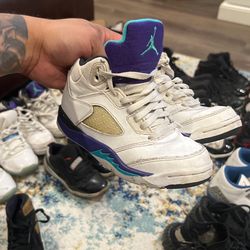 Kids Size 13 C Jordan Retro 5 “grapes” 