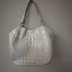 Brahmin Marianna Melbourne Leather Tote Bag Crocodile Embossed Purse Preowned