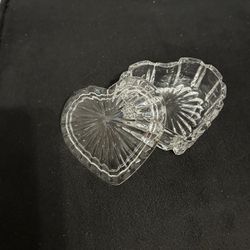 Glass Heart Shape Trinket Box