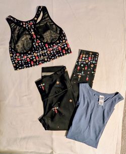VS legging, bra, and shirt 3 piece set