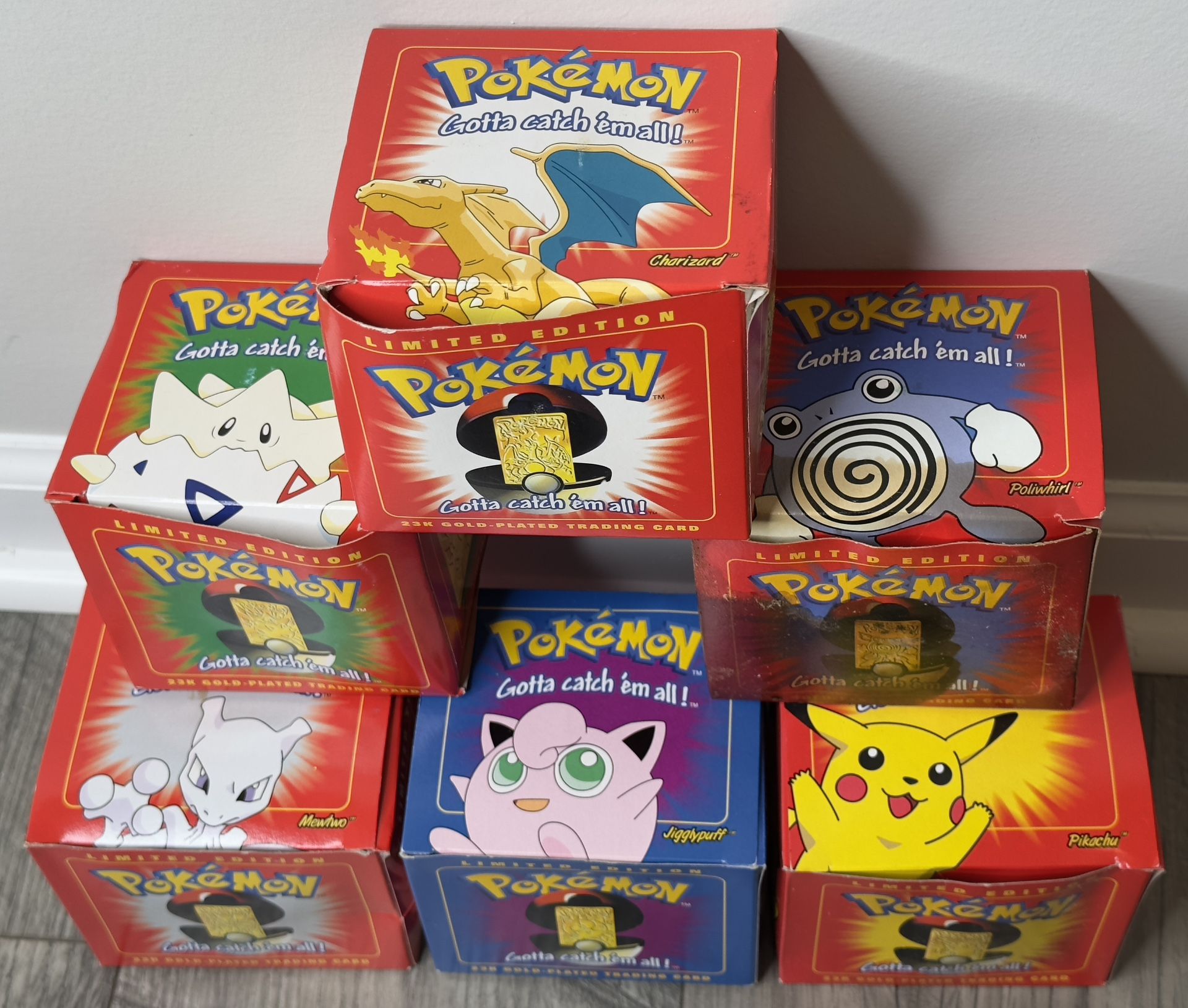 Pokemon 23k Gold Plated 1999 Burger King / Nintendo Trading Cards Full Set of 6