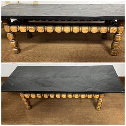 Vintage MCM Adrian Pearsall Craft Assoc. "Strictly Spanish" Coffee Table. Heavy Slate Top. See Pics