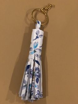 Leather Flower Keychain Tassel