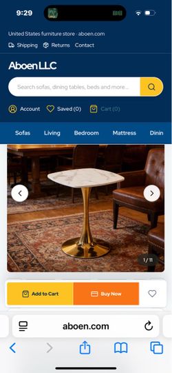 Marble Top Gold Pedestal Side Table