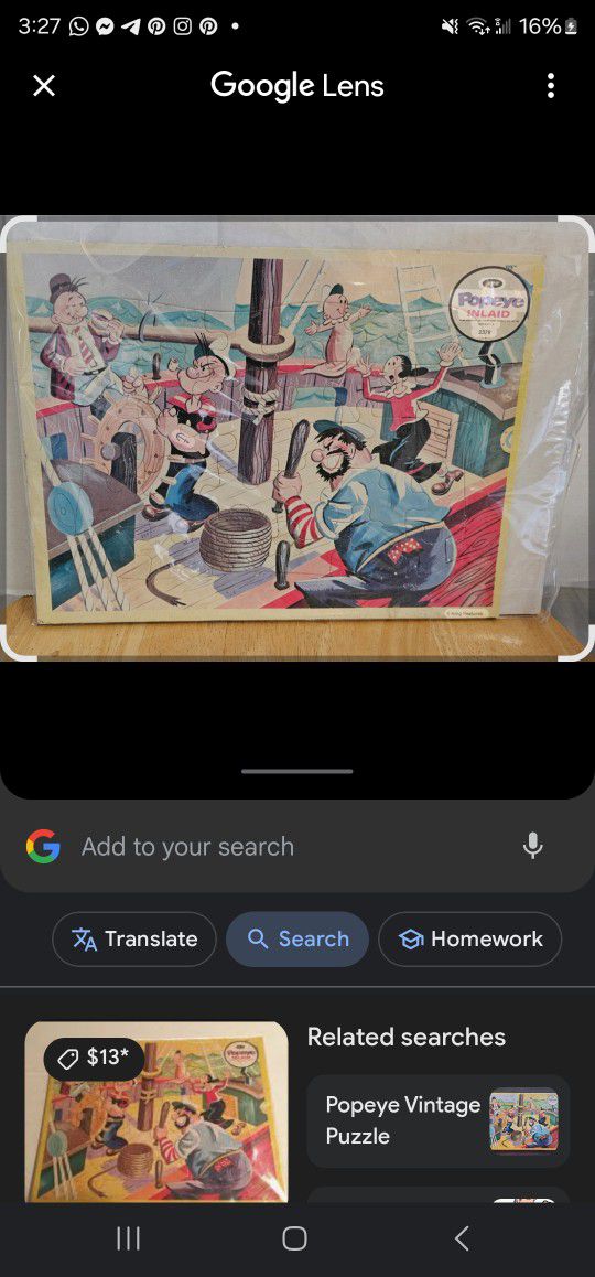 Vintage Popeye Puzzle
