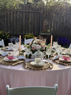 Tea Party Table Setup Decor For Birthdays, Baby showers, Etc