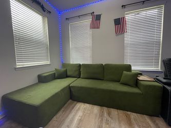 Olive green cloud sectional sofa