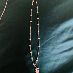 Gold Leaf Pearl 16’ Inch Necklace