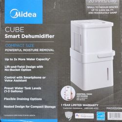 Midea Cube 20 Pint Dehumidifier for Basement and Rooms at Home for up to 2000 Sq. Ft., Smart Control