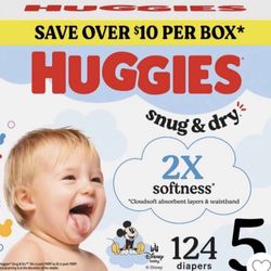Huggies Size 5  124 Diapers 
