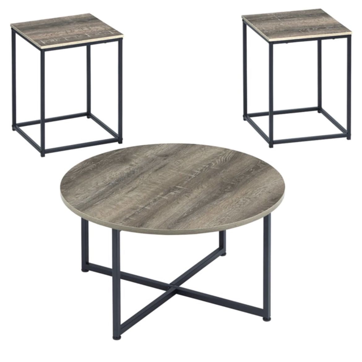 3-Piece Table Set, 1 Coffee Table and 2 End Tables.