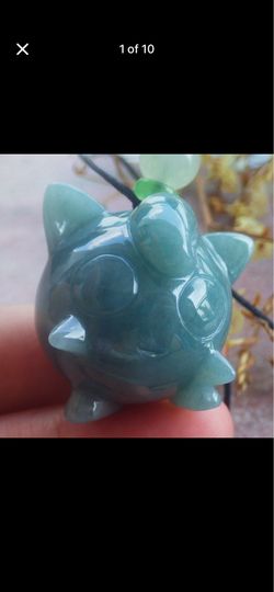 Certificate Jadeite jade cute Cartoon Green Pokémon Pikachu Kirby circle Pendant