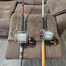 Older Penn senator big game shark fishing setups shore based beach land pier bridge inshore offshore