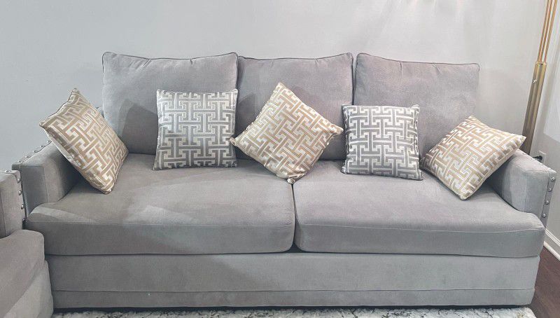 Gray Sofa and Loveseat Set