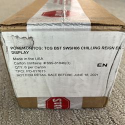 Pokemon TCG Chilling Reign Booster Box Case 6 Booster Boxes