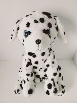 28" Hug Fun Black White Spotted Puppy Love Stuffed Toy
