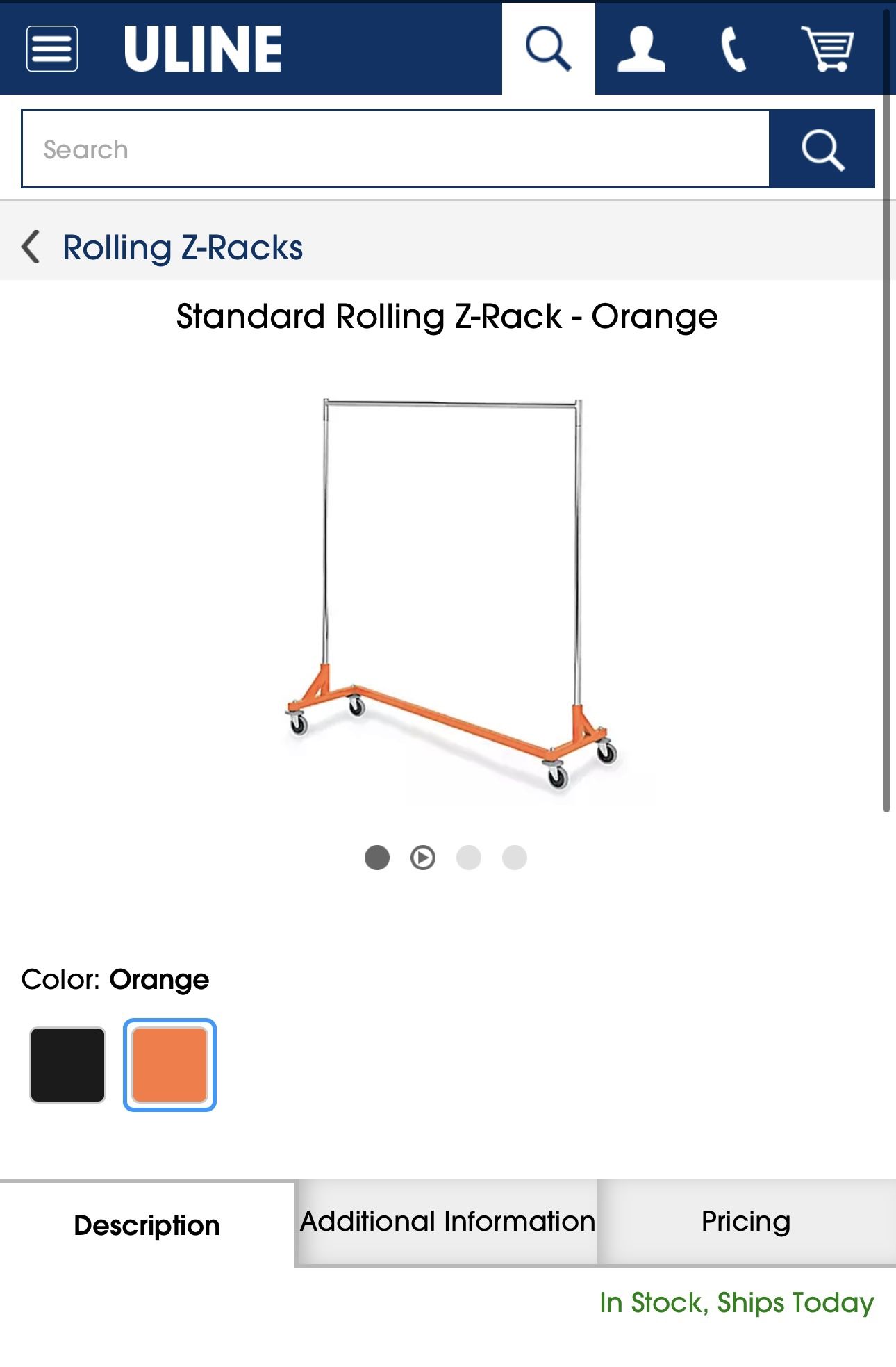 Rolling Z-Rack Clothing Rack From Uline