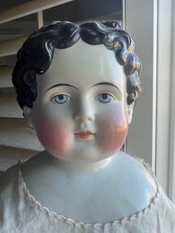 Antique China head doll 30”