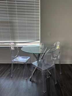 Table and acrylic chairs (best offer)