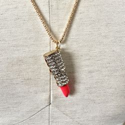Betsey Johnson Lipstick Pendant Necklace 