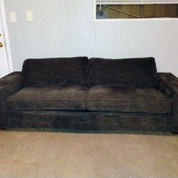 Dark charcoal gray sofa