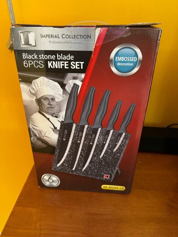 Black Stone Knife Set 6