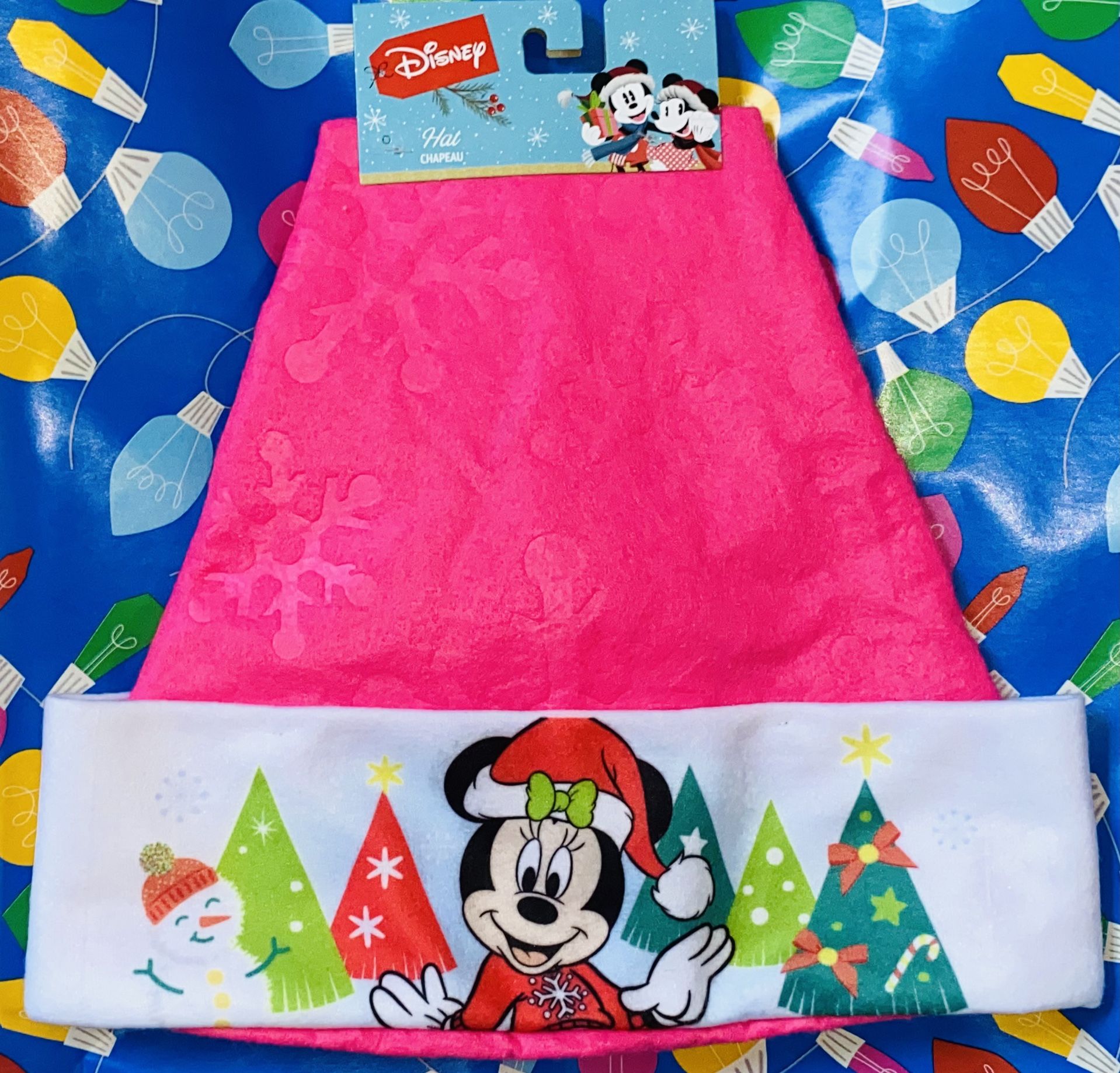 💕🎄⚫️💚❄️✨DISNEY MINNIE MOUSE HOT PINK💕💕GRAPHIC DESIGNED CHRISTMAS SANTA HAT⚫️💕🎄❄️✨