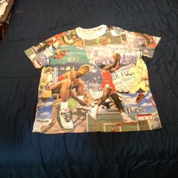 Jordan Men's Flight Essentials Printed T - Shirt - Featuring A 360 - Degree Collage Of Iconic Basketball 🏀 Moments.