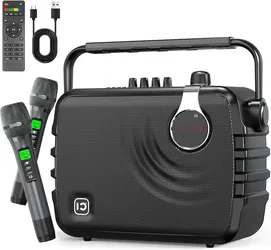 SHIDU 150W Portable PA System Bluetooth Speaker with 2 Wireless Microphones
Voice Amplifier Karaoke Machine for Adults, Support Guitar/USB/TF/Aux Inpu