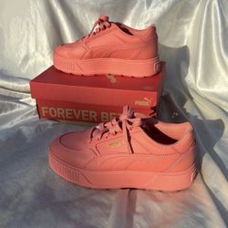 Puma Karmen Rebelle Hibiscus Flower-Gold Platform Sneakers US Women’s 9