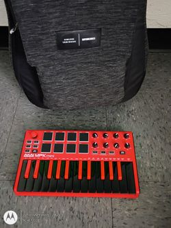 Guitar, Gator Case, and Akai Mini MPK Keyboard