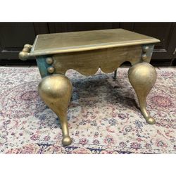 Antique Brass Fireplace English Hearth Bench Footman Trivet 19th Century