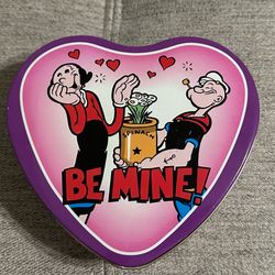 King Features Syndicate 1997 Popeye Olive Oyl Heart Tin Valentine Box w/ Lid