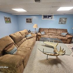 2 Three Person Couches. Each Couch Has 2 Recliners