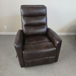 Brown Vegan Leather Recliner