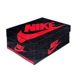 Black Nike Box Rugs Mats Streetwear Decor, Sneaker Room Carpet Street Fashion Hyperbeast