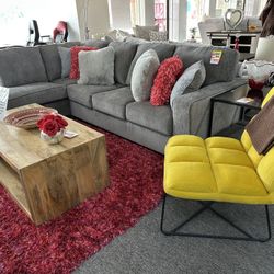 Grey Chenille Sectional 
