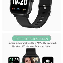 Smart Watch Smart Watch for Android Phones Compatible iPhone iOS Phones, IP68 Waterproof Activity Tracker with Heart Rate Monitor for Men Women,