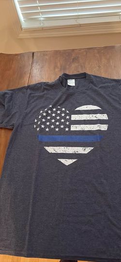 Thin Blue line Heart shirt Medium