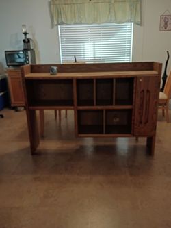 Oak desk shelf