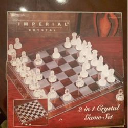 Imperial Crystal Chess/Checker Set. Brand New in Box