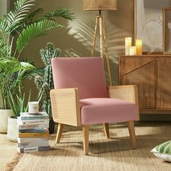 Accent Chair with rattan arms