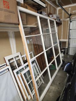 Large antique vintage 12 window pane