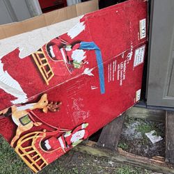 New Outdoor Christmas 8.5 Feet Santa Sleigh & Reindeer Lawn Decor