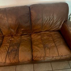 Brown Leather Couch