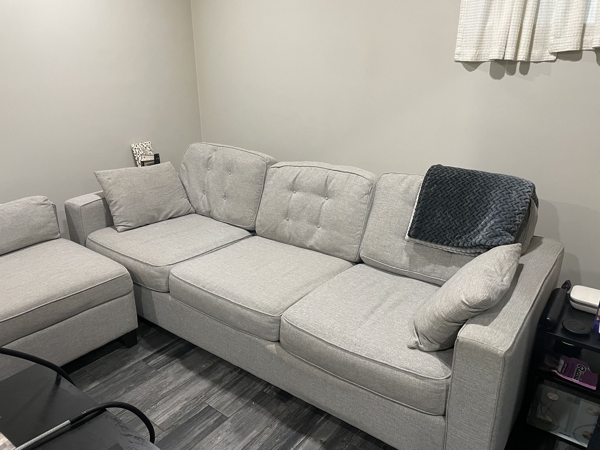 Gray 3 Seater Couch with 3 Individual Storage Couch
