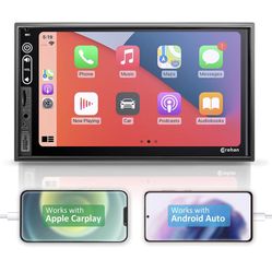 Double Din Stereo Car Audio Receiver - Corehan 7 Inch Touch Screen Car Stereo with Bluetooth Compatiable with Android Auto Car Play