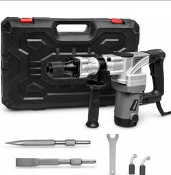 1400W Demolition Electric Jack Hammer SDS Plus Construction Concrete Breaker Punch Drill Chipping 4500BPM Floor Tile Removal (Include Flat & Chisel Bi
